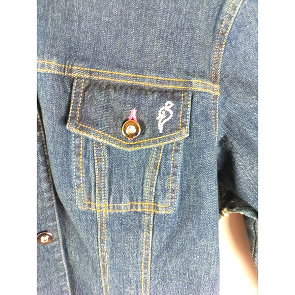 Cappagallo Women's Blue Jean Denim Jacket Button Up Size XL Cotton Spandex... - Picture 3 of 16